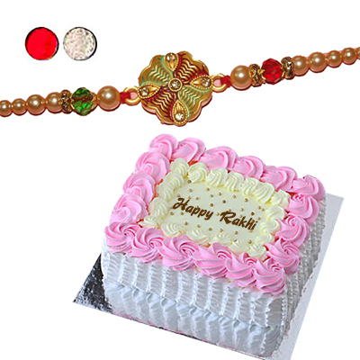 "Rakhi  - ZR-5380 A (Single Rakhi), Pine apple cake - 1kg - Click here to View more details about this Product